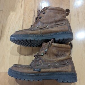 Justin Chukka Brown Leather Boots, women's 8